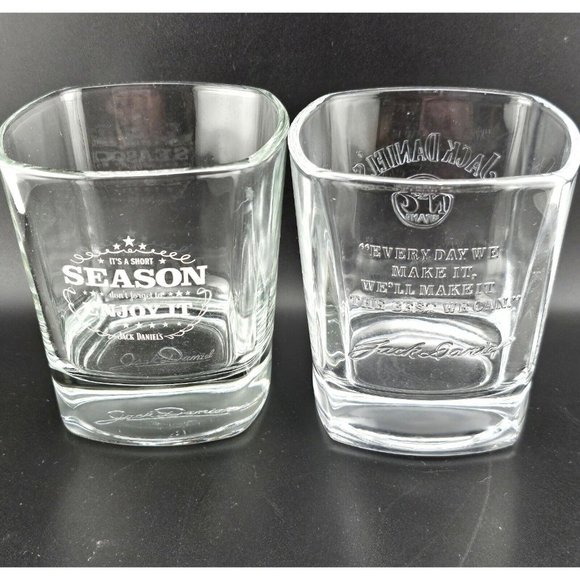 Jack Daniels Lowball Glass It's A Short Season Don't Forget To Enjoy It + other - Picture 2 of 10